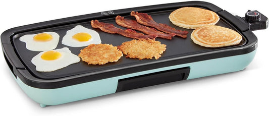 Deluxe Everyday Electric Griddle, Removable Nonstick Plate, Aqua