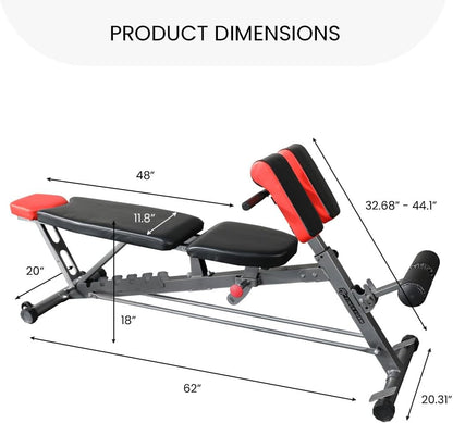 Finer Form Multi-Functional Adjustable FID Weight Bench and Roman Chair