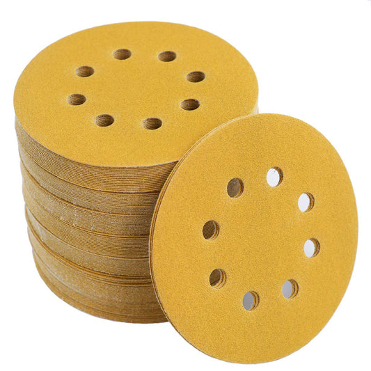 5-Inch 8-Hole Hook and Loop Sanding Discs 150-Grit, 100-Pack