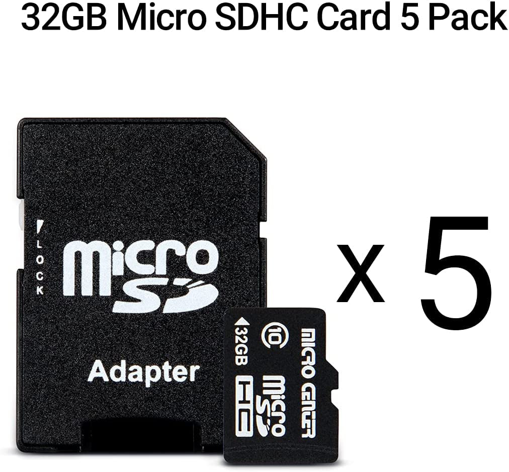 32GB Class 10 Microsdhc Flash Memory Card with Adapter, 5Pack