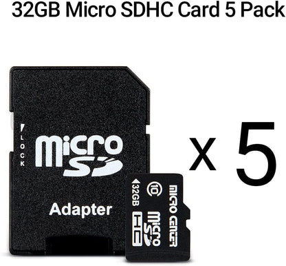 32GB Class 10 Microsdhc Flash Memory Card with Adapter, 5Pack