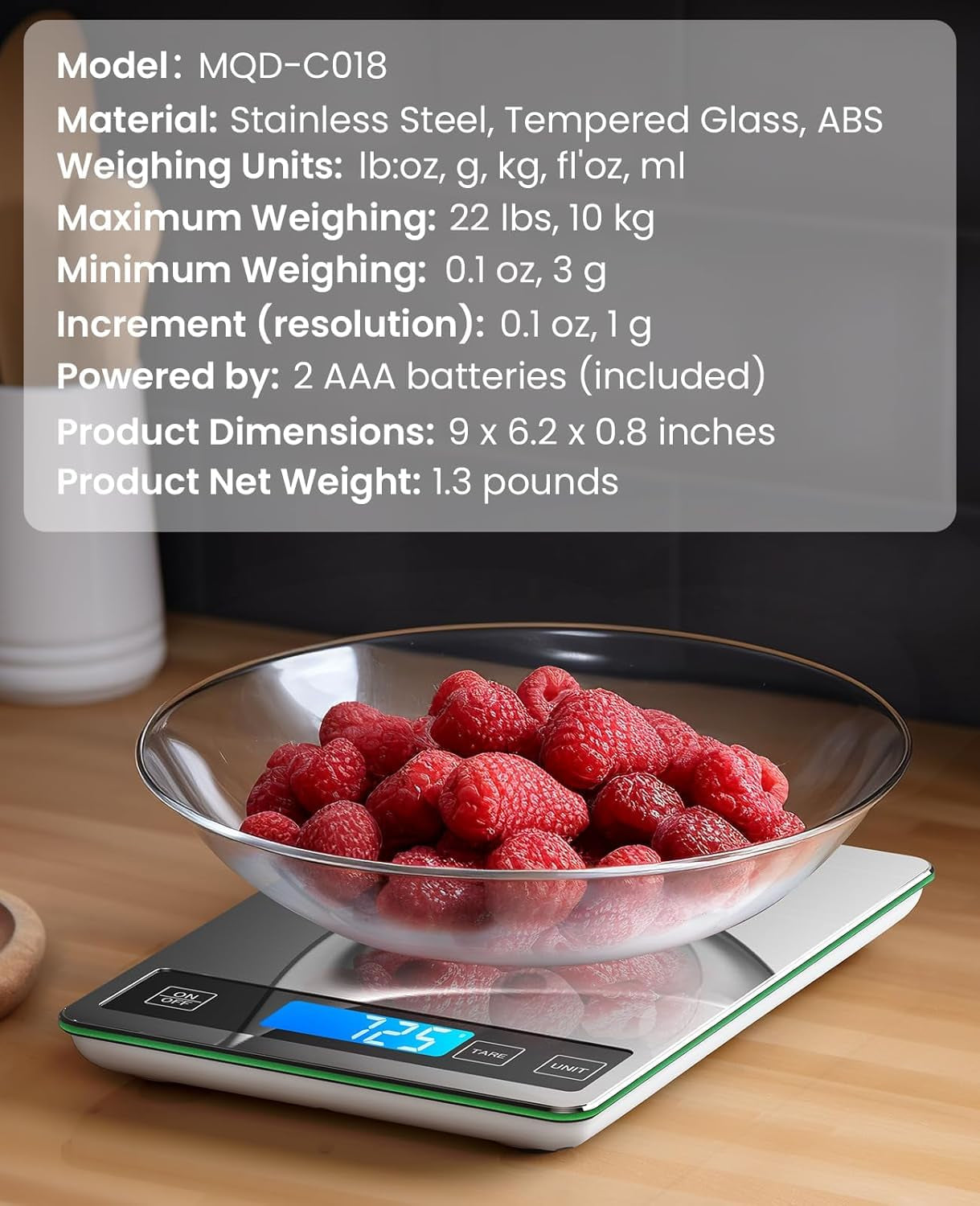 Food Scale 22Lb Digital Kitchen Scale for Cooking Baking