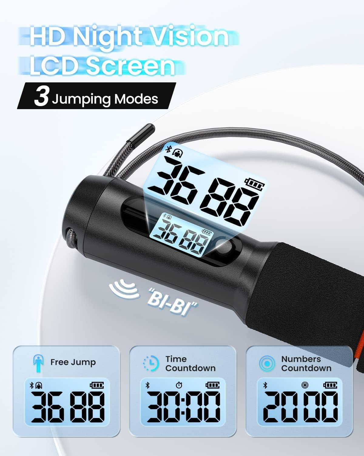 RENPHO Smart Jump Rope with Integrated Counter, App Connectivity, and LCD Display
