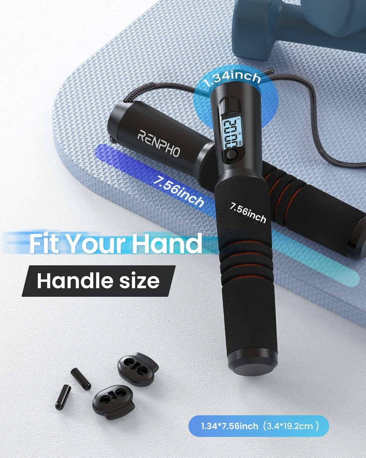 RENPHO Smart Jump Rope with Integrated Counter, App Connectivity, and LCD Display