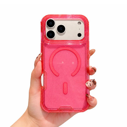 Bling Glitter Magnetic Translucent Case for Iphone 17 Pro Max 16 15 14 Matte Case Compatible with Magsafe Military Grade Drop Protection Anti-Scratch Shockproof Protective Phone Case Cover