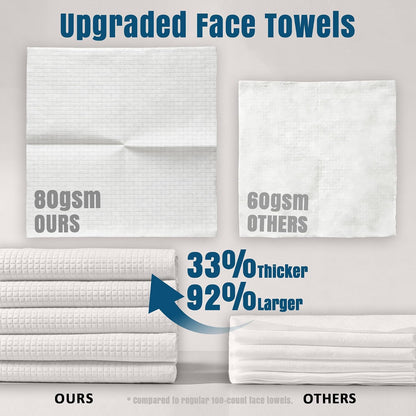 Disposable Face Towels XL, Ultra Soft & Absorbent, 50 Count